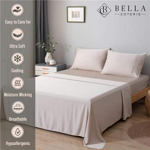 Bella Coterie Luxury Bamboo Queen Size Sheet Set | 100% Organically Grown - Picture 2 of 7